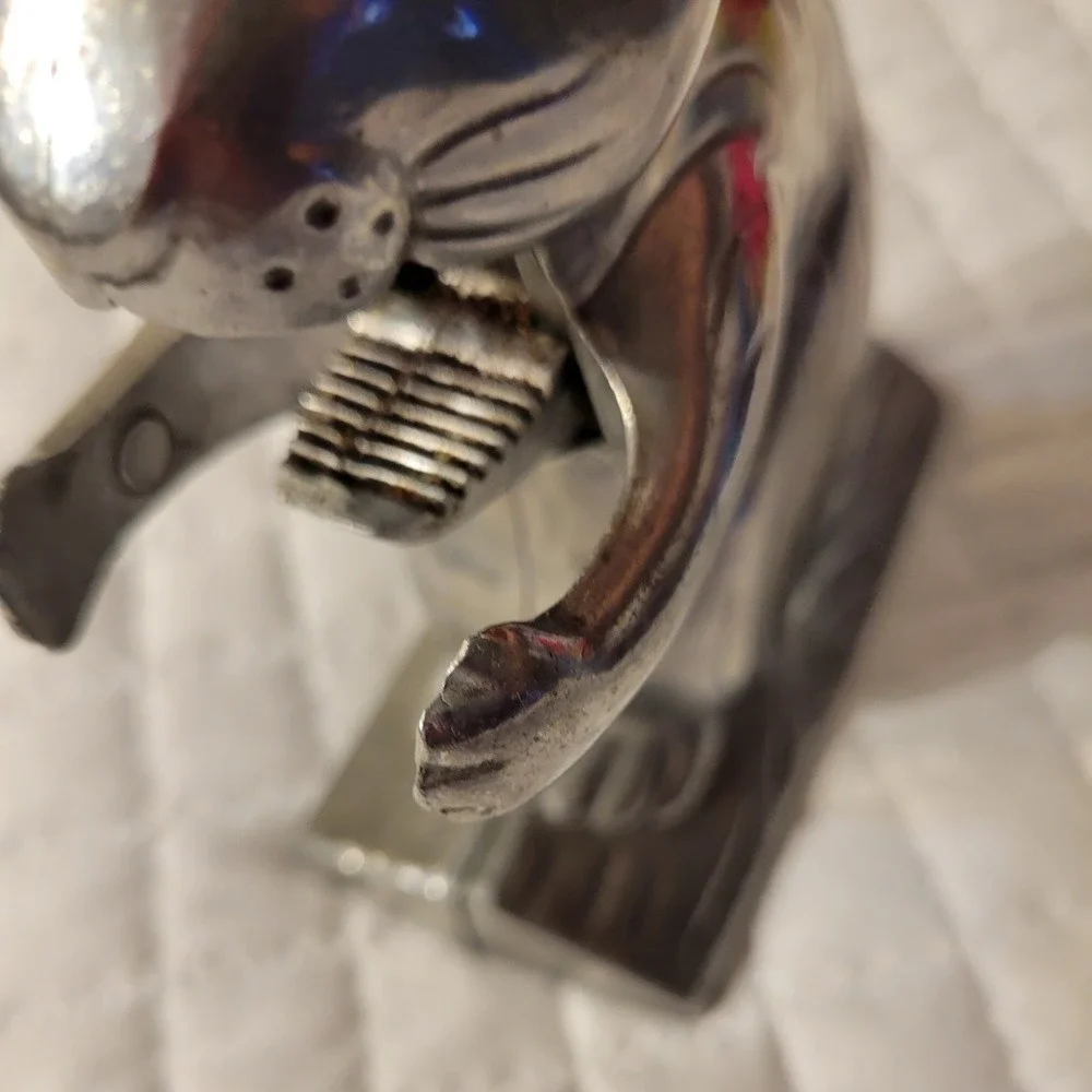 VTG Squirrel on Log Nutcracker Aluminum Metal Collectible Fun Cute Whimsical 90s